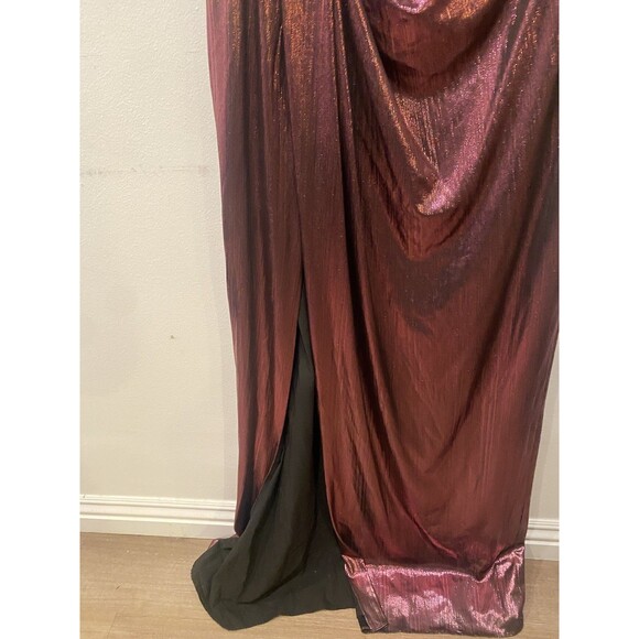 Marchesa Notte Metallic Lame Draped Gown Maxi Dress Women's Size 16 NWOT - Picture 5 of 11